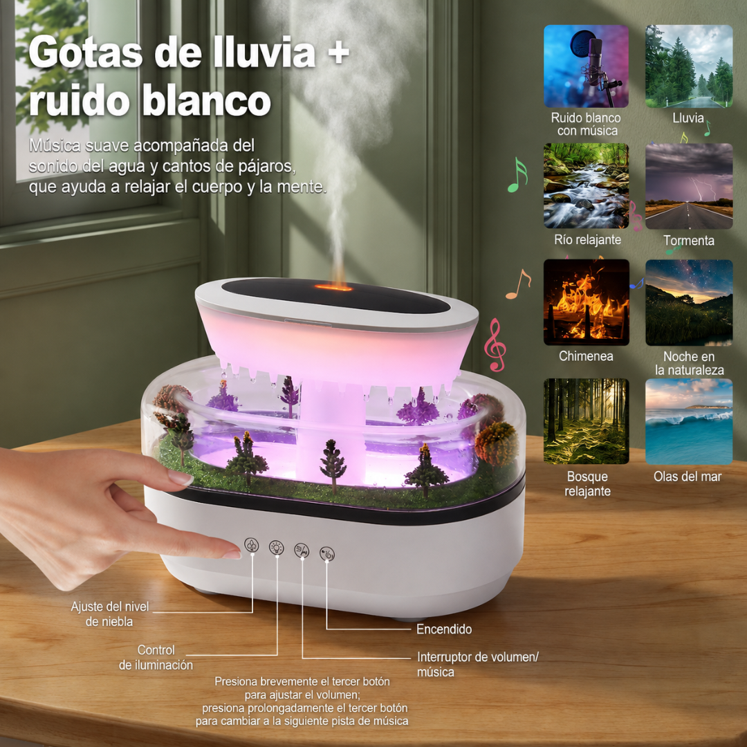 Humidificador Paisaje Lluvia-Aromaterapia Relajante