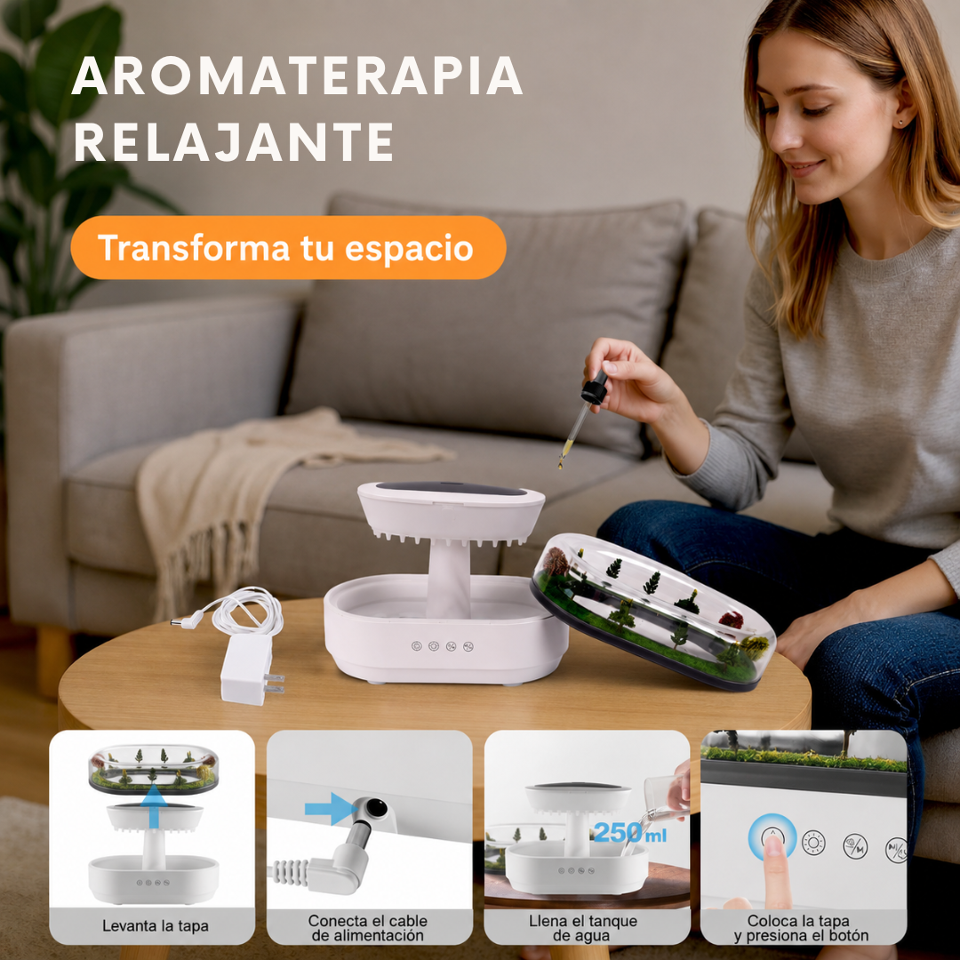 Humidificador Paisaje Lluvia-Aromaterapia Relajante